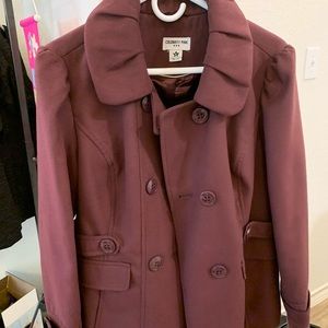 Maroon peacoat